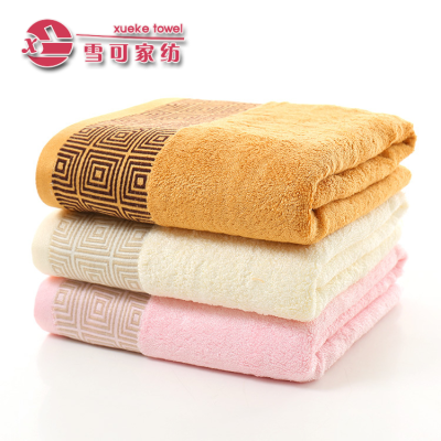Bamboo fiber bath towels Sicheng Wai wide jacquard interrupted large bath towels selling gift sets towel