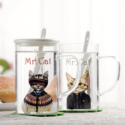 creative cat glass cup.