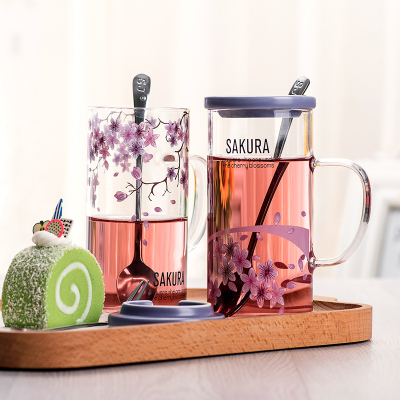 Sakura Glass Mug    Creative Cup   Best selling Foreign Trade 