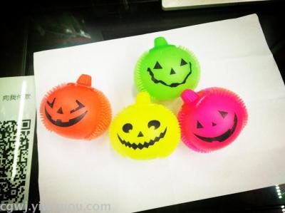 Halloween pumpkin hairy ball flashing toys decompression products