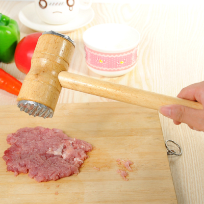 Wooden handle with aluminum meat hammer piano hammer double-sided knocking steak hammer meat hammer