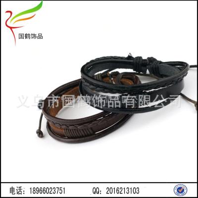 PU leather leather simple men and women hand rope hand strap bracelet