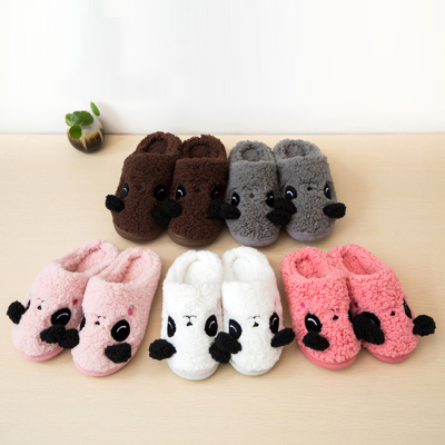 Factory direct winter new home warm non-slip cute panda couple cotton slippers