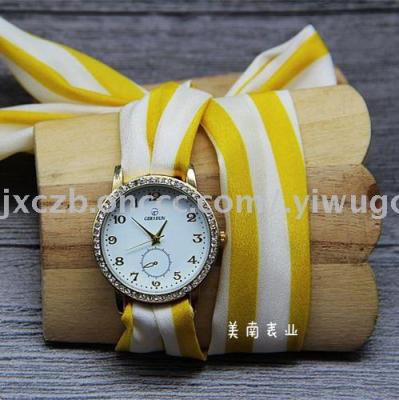2017 new small fresh striped lace girl watch summer essential