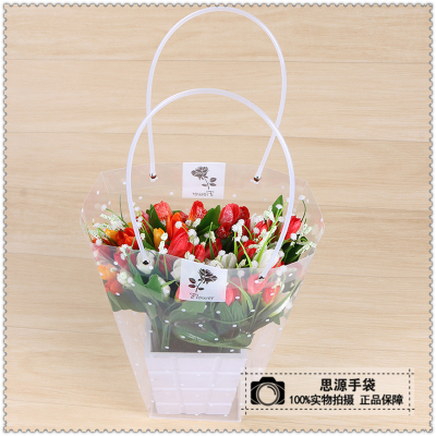 Beautiful mini flower box imported waterproof flower bag waterproof portable flower bag pp gift bag