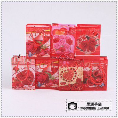 Sweet new rose red festive gift bag with happy candy and hand gift bag