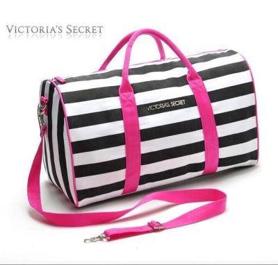 2017 autumn and winter stripes travel bag Victoria's secret sports fitness bag new