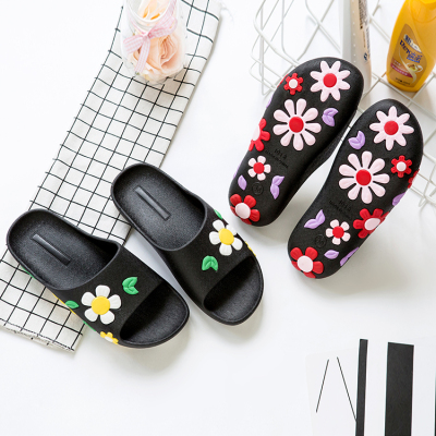 Summer new star with the three-dimensional flowers home bathroom anti-skid soft bottom slippers