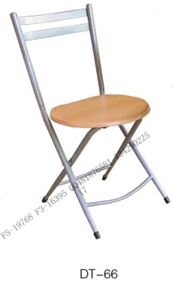 Indoor casual folding back wooden chair iron back chair