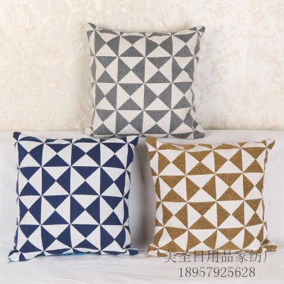 Manufacturer direct sale fashion home linen check pillow cover.