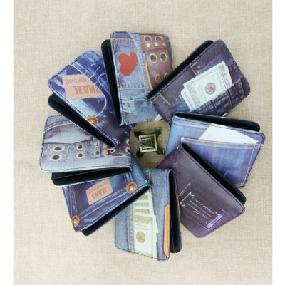 Cowboy graffiti series two fold horizontal dollar bag personality fashion wallet leisure bag card bag