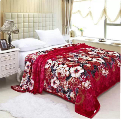 Flannel blanket four seasons blanket double blanket red wedding farai coral blanket wholesale