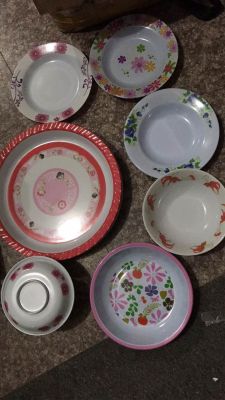 Melamine stocks large bowls. Plates, spoons. Many styles welcome new and old customers to order