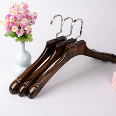 Solid Wood Retro Wood Adult Hanger Non-Slip Clothes Hanging High-End Hanger Clothing Store Display Stand