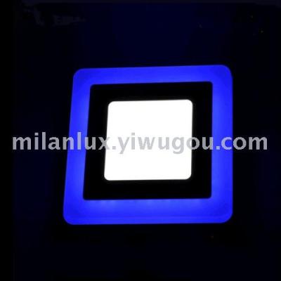 double color square Panel LED lights 3W+6W