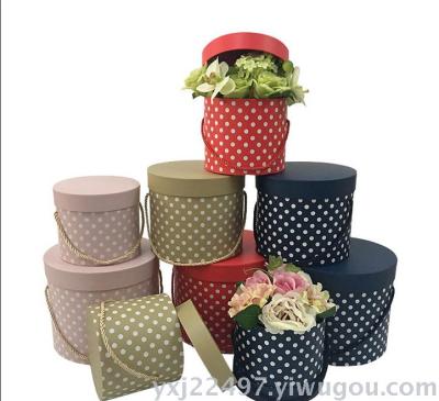 Spot wholesale flowers gift box flower box holding barrel round flower box round flower box round flower box three-piece set