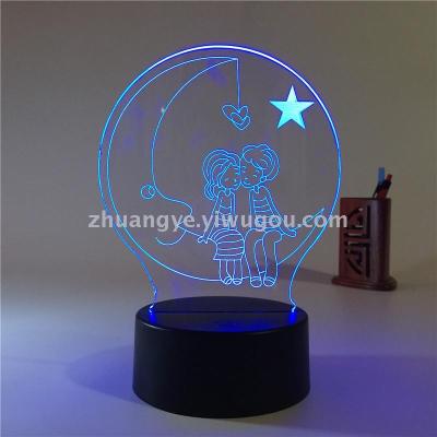 3D LED Table Lamps Desk Lamp Light Dining Room Bedroom Night Stand Living Glass Small Modern Next love End 33