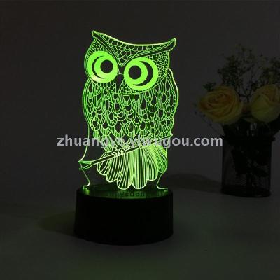 3D LED Table Lamps Desk Lamp Light Dining Room Bedroom Night Stand Living Glass Small Modern owl butterfly 34