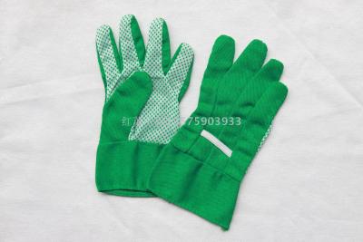 Garden gloves / gardening gloves / garden hand protection gloves / green flowers green dot new environmental protection