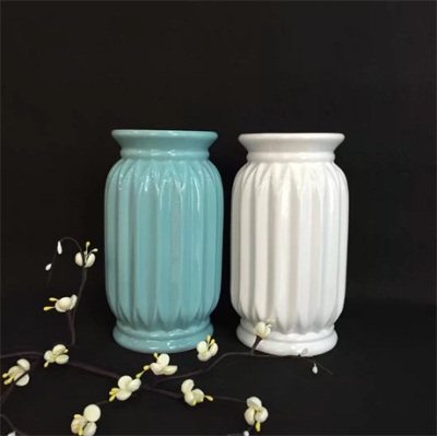 Vertical stripe ceramic ceramic furnishing modern simple flower arrangement home decoration European