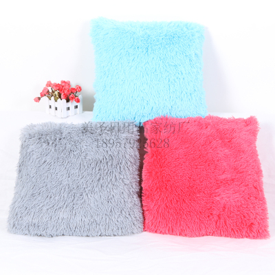 Manufacturer direct shot fashion home simple pillow plush as pillow cover.