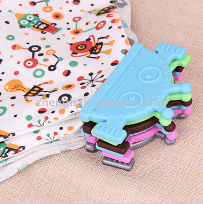 Cotton Lovely Robot Silicone Gluing Bibs Three layers of waterproof baby saliva towel