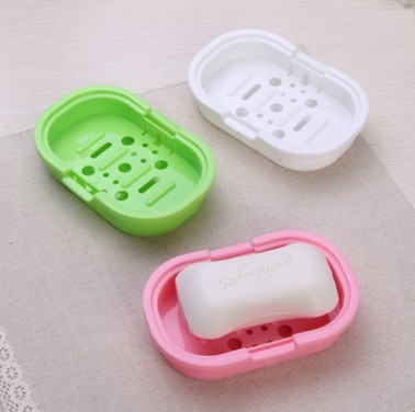 Lidless hollow out double layer toilet soap box household plastic toilet soap box portable dripping soap box