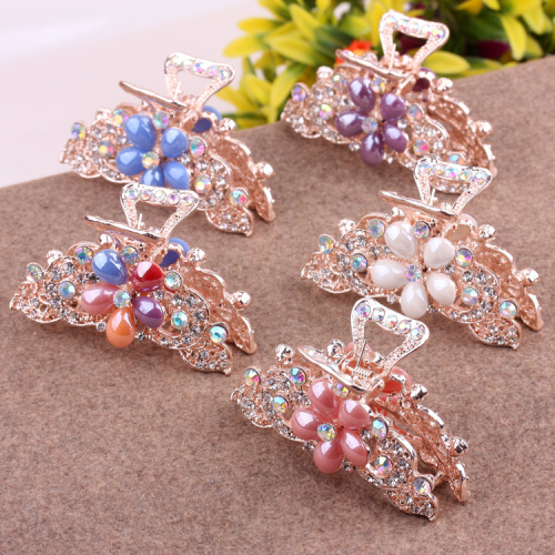 korean hair grip alloy large updo ornament rhinestone 10 yuan more than ornament wholesale