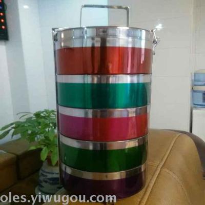 Stainless steel food compartment, stainless steel pot, hand food, 3 layers of food