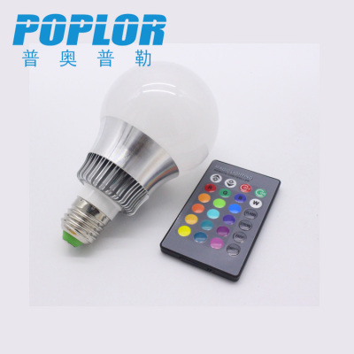 3W /RGB colorful LED bulb  / intelligent lamp /  remote control bulb / aluminum