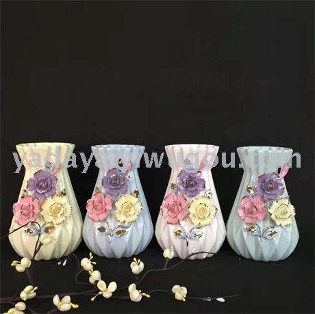 modern craft ceramics flower vase home decoration handmade ornaments diamond