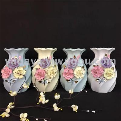 The Modern ceramics send flower vase home decoration hand shift flannelette twist