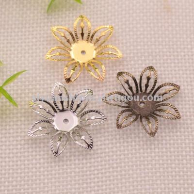 27mm Seven Leaf Hollow Metal Laminate Diy Bride Ancient Costume Headdress Receptacle Accessories