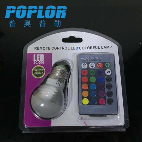 3w blister packaging rgbw colorful remote control led bulb smart light led variable light bulb blister packaging