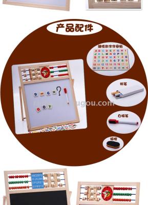 Drawing Board, Writing Board, Whiteboard, Black and White Board, Multifunctional Magnetic Double-Sided Board, Wooden Frame Black and White Board,