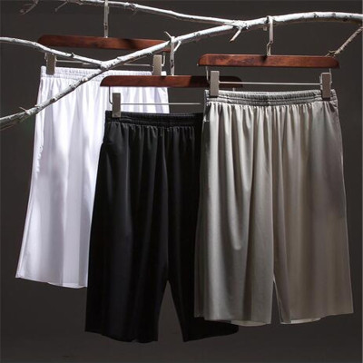 Thin Loose Breathable Sports Casual Beach Pants Cropped Pants for Summer Ice Silk Shorts