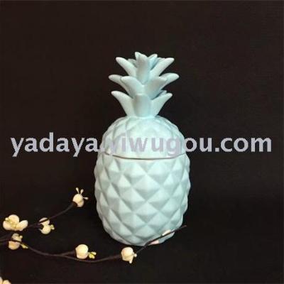 Pineapple ornaments and ceramic flower POTS and vases