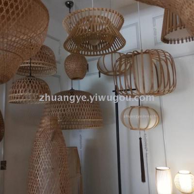 Rattan Ceiling Light Fixture Led Hanging Lamp Handmade Bamboo Wicker Caged Light for Farmhouse Hallway 