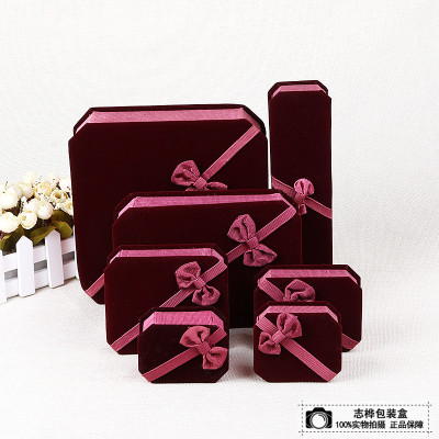 Bracelet pendant gift box jujube red high grade flannelette box jewelry box gift box