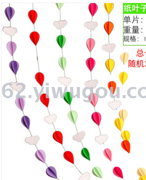 3D Cloud Raindrops String Flags Stereo Paper Flower