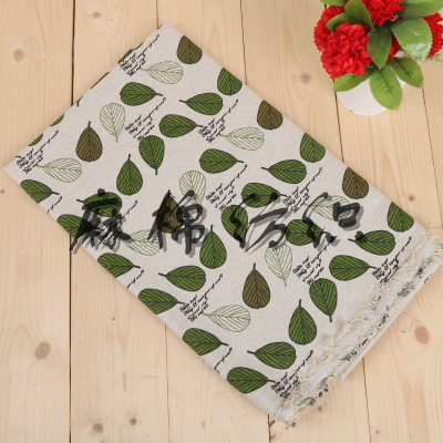 Manufacturers direct leaf printing pattern with cotton and linen knitting materials
