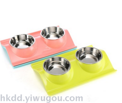 Leakage dog food pet bowl pet stainless steel dog bowl plastic dog bowl plastic cat pots
