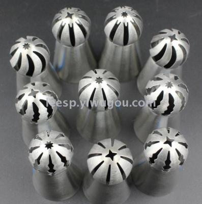 304 stainless steel Russian ball mounted flower mouth torch flower mouth cream Biaohua mouth