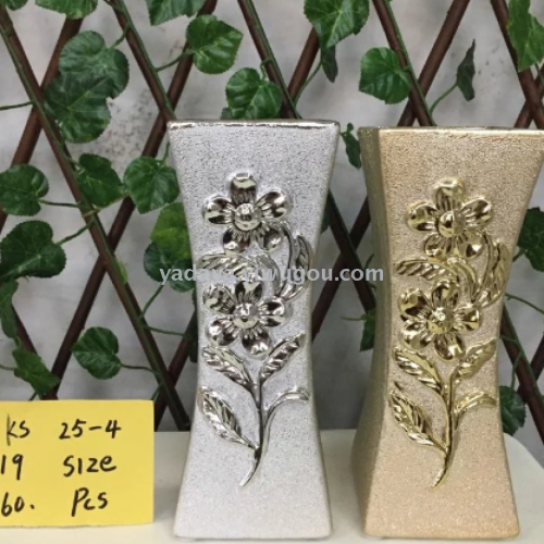 Ceramic Vase Small Bottle Flower Fork Single Gold and Silver Waterproof