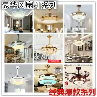 Factory direct ceiling fan LED lights fashion household fan lights with a fan with music chandelier spot