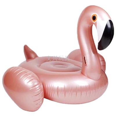 New thick rose gold flamingo inflatable mounts floating large trumpet
