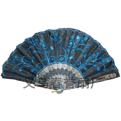 Manufacturers direct new sequined tree shang fan crafts fan travel fan daily necessities