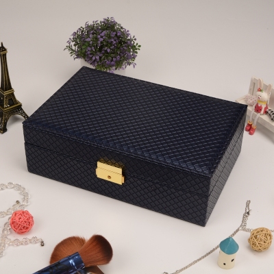 Guanyu high - end all - PU jewelry box Ling grid square jewelry storage box professional custom jewelry box
