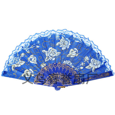 Manufacturers direct new plastic fan bar rose gold fan lace gift fan female fan craft fan