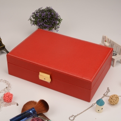 Guanyu high - grade litchi pattern jewelry box red festive jewelry storage box professional custom jewelry box